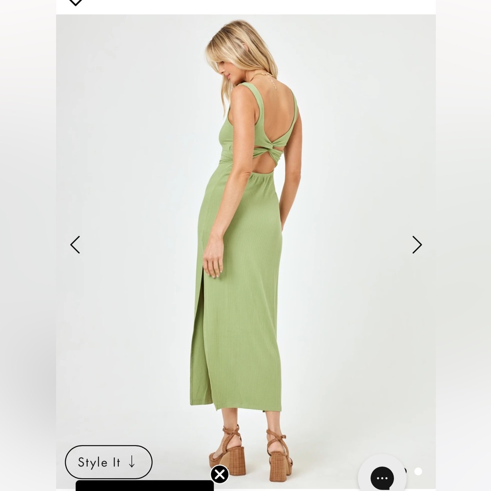 L*space  Mara rib cutout cover-up dress small light olive
